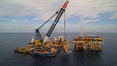 BAY OF CAMPECHE, Mexico (Nov. 15, 2016)- Ardent concluded the industry’s largest wreck removal project in the Gulf of Mexico in 2016. (Photo: Ardent)