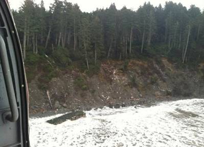 Beached Dock: Photo credit USCG