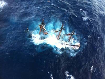 'Bounty' Sinking: Photo credit USCG