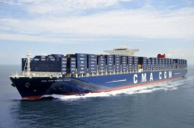 A CMA CGM boxship underway in a file image (CREDIT: CMA CGM)