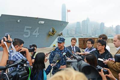 Capt. Disy press conference: Photo credit USN