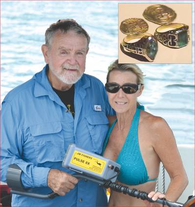 Captain Carl Fismer with his Pulse 8X detector and Plythe Gibbons