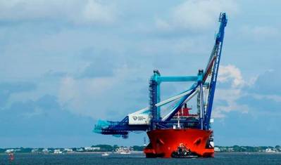 SCPA celebrated the arrival of two new super post-Panamax cranes in the Charleston Harbor on Friday. (Photo: SCPA)