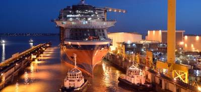 Celebrity Edge was floated out at the STX France shipyard in Saint-Nazaire (Photo: STX France)