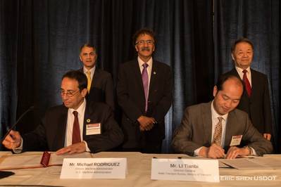 FMC Chairman Cordero (center) co-led US Delegation to US-PRC Bilateral Maritime Consultations in Los Angeles, June 2016 (Photo: Eric Shen, USDOT)