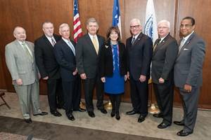 Chairman, Janiece Longoria and the Port Commission of the Port of Houston Authority with new Executive Director Roger Guenther
