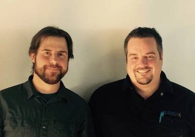 Charles Massicotte (left) and François Levesque (right), co-owners of the Rimouski-based company, OpDAQ Systems. (Photo: OpDAQ Systems)