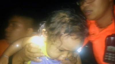 Child rescued from the ferry: Photo courtesy of Philippine Coast Guard