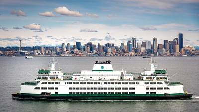 Chimacum is one of Washington State Ferries' four Olympic Class vessels delivered by Vigor before it was awarded the Hybrid Electric Olympic Class contract. (Photo: Stuart Isett / Vigor)