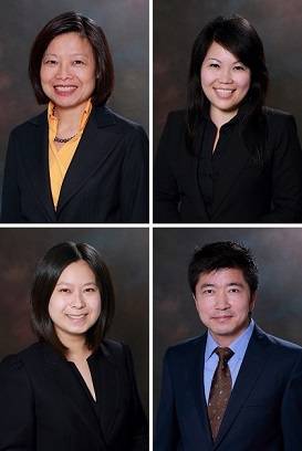 Clockwise from top left: Lay-Hui Lim, Jasmine Miow, Shibo Zhang and Arina Tek