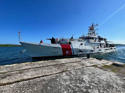 The Coast Guard prepares to conduct the repatriation of eighty-five people to Cuba. The Coast Guard conducted the repatriation following a series of interdictions off the coast of Florida.(U.S. Coast Guard courtesy photo)