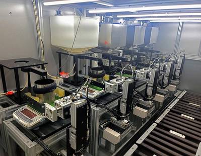 Coating liquid mixing process automation system in Techcross. Image courtesy Techcross