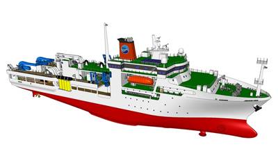 Conceptual drawing of wide-area seabed research vessel