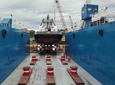 Conrad Shipyard designed and built a new dry dock for Master Boat Builders. The new dry dock measures 155’ long x 66’ wide with 41’ tall wing walls, features a 2,000‑ton lifting capacity, and incorporates a barge bow to enable efficient towing.
Image courtesy Master Boat Builders