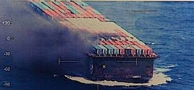 Container barge fire: Image credit USCG