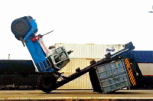 Container collapse: Photo courtesy of Maritime London