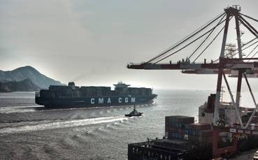 A CMA CGM containership in China (Photo courtesy of CMA CGM)