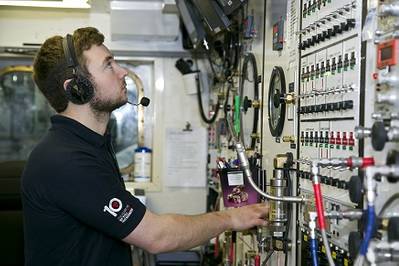 Sat control room on board one of Bibby Offshore’s support vessels