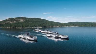 Corvus Energy batteries will be installed on another four of BC Ferries’ new Island Class hybrid ferries under construction at Damen Shipyards. (Image: Corvus Energy)