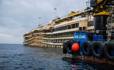 Costa Concordia, Winter 2013-14: Photo courtesy of The Parbuckling Project