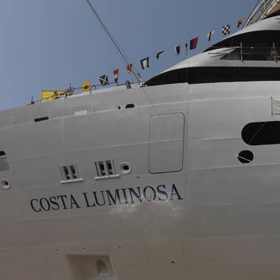  The Costa Luminosa, which will be able to accommodate 2,828 Guests and is 92,700 gross tonnage, was launched at Fincantieri’s shipyard in Marghera.