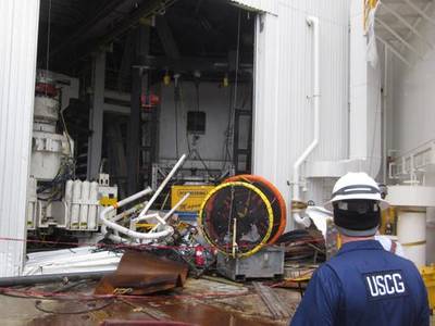 Damage Inspection: Photo credit USCG