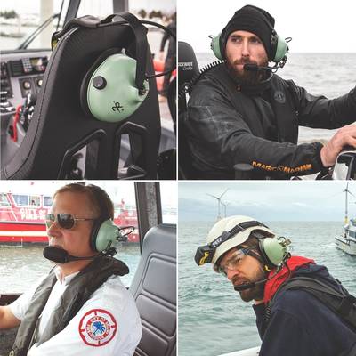 David Clark digital and wireless communication systems provide clear boat crew communications on patrol, offshore and fire/rescue craft. (Photo: David Clark Company)