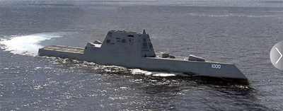 DDG 1000 Zumwalt-class Destroyer: Image credit USN