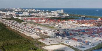 Landside infrastructure improvements have made connections with major highways and railroad systems more efficient, the port said. (Photo courtesy of Port Everglades)