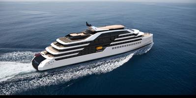 Design rendering of Northern Xplorer’s zero-emission cruise ship (Image: Multi Maritime)