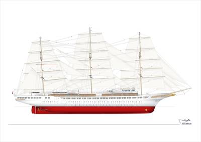 Design study of Sea Cloud Spirit (Source: Acubens).