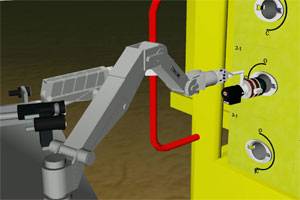 DockDeploy&Operate - GRL's ROVolution v4.0 simulating a Titan manipulator applying a torque tool to turn a valve.