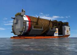 (Dockwise’s new heavy lift vessel, the Dockwise Vanguard, will be able to lift and transport units of up to 110,000 tons. The maximum capacity of an existing vessel is 75,000 tons. - Photo: www.dnv.com)