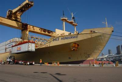 Dole Ship at Terminal: Photo credit Port of San Diego