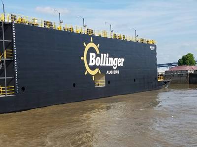 Drydock Mrs. Jody arrives at Bollinger Algiers. (Photo: Bollinger Shipyards)