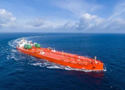 EAGLE VELLORE: AET's newest LNG dual-fuel VLCC Eagle Vellore was named today in Malaysia. Image courtesy AET