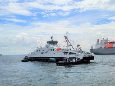 The second zero-emission battery-powered Ropax ferry designed and built by Sembcorp Marine for Norled (Photo: Sembcorp Marine)