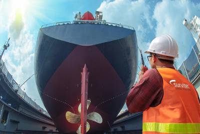 Survitec’s pre-inspection service expedites the dry dock process. Image courtesy Survitec
