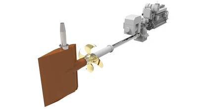 Energy efficient solution with 8L32/44CR with reduction gearbox, Alpha Kappel design propeller and Rudderbulb