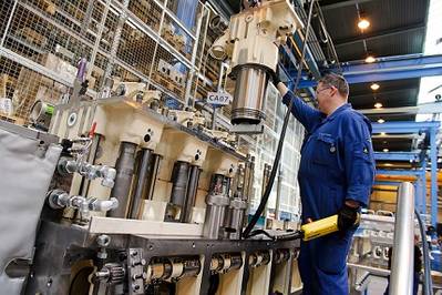 The engine portfolio of Bergen Engines comprises medium-speed units for ships and generator sets. Pictured: Diesel engine type C25:33L6A with 2,000kW power output.