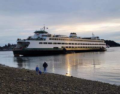 WSF ferry Walla Walla ran aground on April 15 after losing propulsion and steering. (Photo: Washington State Ferries)