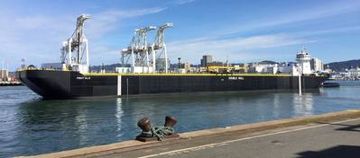 Fight A.L.S., a tank barge designed by EBDG and built by Vigor Fab, was delivered to Harley Marine Services in February (Photo: EBDG)