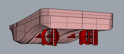 Figure 1 – Pushboat hull (Image: HydroComp)