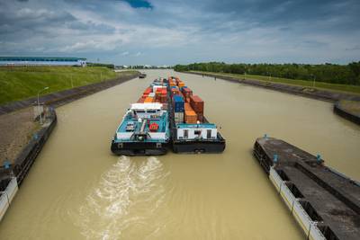File Image: An inland cargo movement on the Danube River. CREDIT: Adobestock / © digitalstock