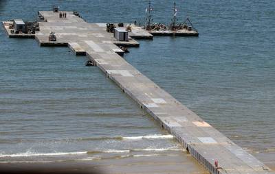 File photo: A temporary floating pier built by U.S. armed forces in South Korea as part of an exercise in 2015 (Photo: Maricris McLane U.S. Army)