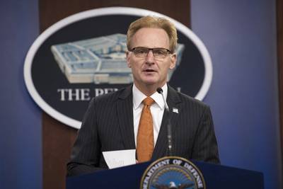 File photo: Acting Secretary of the Navy Thomas B. Modly speaks at a Pentagon press briefing, Washington, D.C., April 2, 2020. (DoD photo by Lisa Ferdinando) 