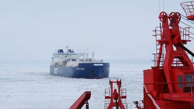 File photo: The world's first icebreaking LNG carrier Christophe de Margerie entered service in 2017 (Photo: SCF Group)