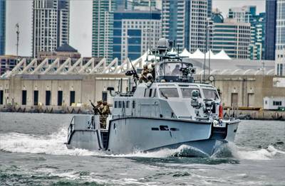 File photo: U.S. Navy sailors aboard a MKVI patrol boat in San Diego in June 2019. (U.S. Navy photo by Nelson Doromal Jr.)