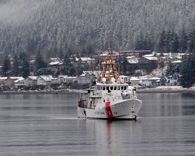 File photo: USCGC John McCormick steams through the Gastineau Channel to Juneau, Alaska. (Photo: John J. Mike / U.S. Navy)