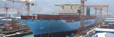 First Triple-E Class Afloat: Photo credit Maersk